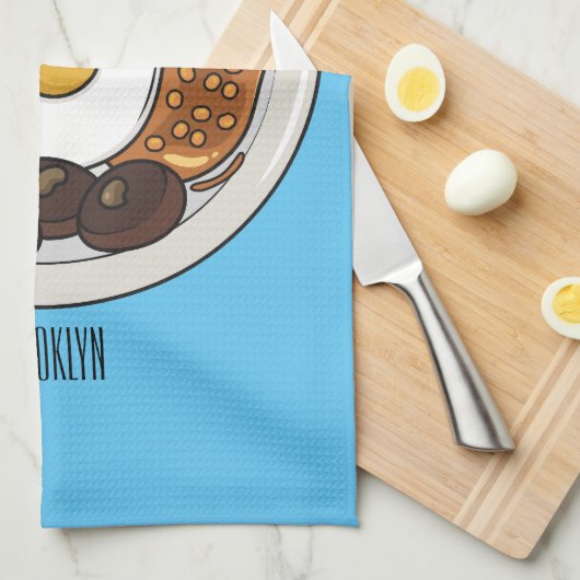 Abbildung des englischen Cartoon Geschirrtuch (Viertel Falte)