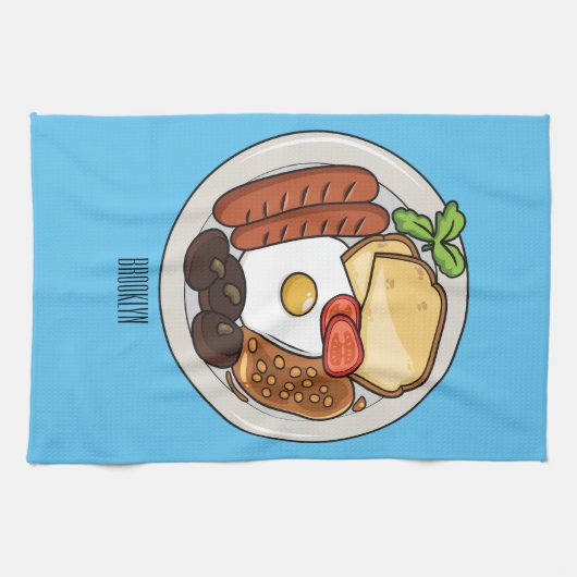 Abbildung des englischen Cartoon Geschirrtuch (Horizontal)