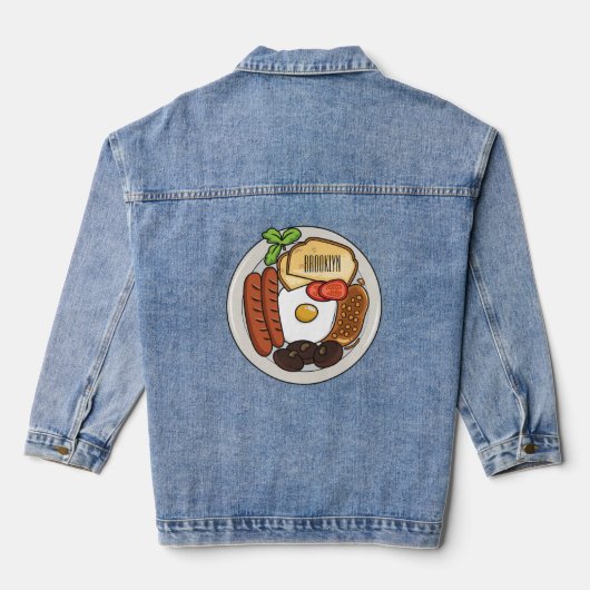 Abbildung des englischen Cartoon Jeansjacke (Rückseite)