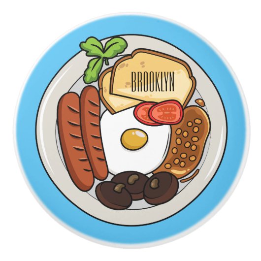 Abbildung des englischen Cartoon Keramikknauf (Vorderseite)