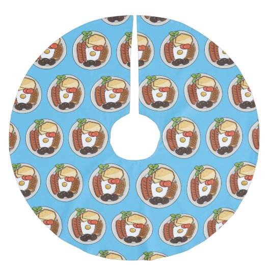 Abbildung des englischen Cartoon Polyester Weihnachtsbaumdecke (Vorderseite)