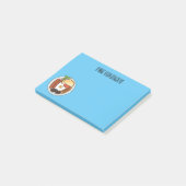 Abbildung des englischen Cartoon Post-it Klebezettel (angewinkelt)