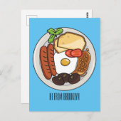 Abbildung des englischen Cartoon Postkarte (Vorne/Hinten)