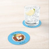 Abbildung des englischen Cartoon Runder Pappuntersetzer (Vor Ort)