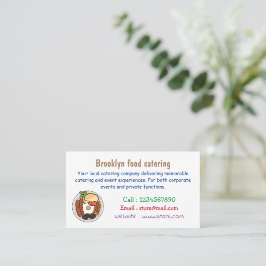 Abbildung des englischen Cartoon Visitenkarte (Stehend Vorderseite)