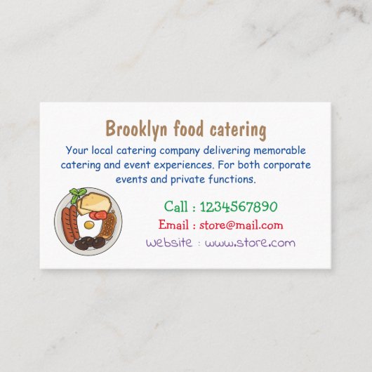 Abbildung des englischen Cartoon Visitenkarte (Vorderseite)