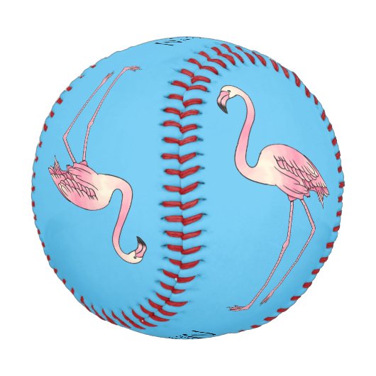 Abbildung des Flamingo-Vogel-Cartoon Baseball (Schrägansicht)