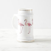 Abbildung des Flamingo-Vogel-Cartoon Bierglas (Vorderseite Links)