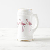 Abbildung des Flamingo-Vogel-Cartoon Bierglas (VorderseiteRechts)