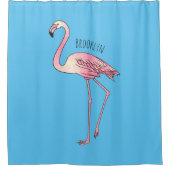 Abbildung des Flamingo-Vogel-Cartoon Duschvorhang (Vorderseite)