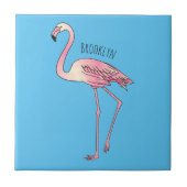 Abbildung des Flamingo-Vogel-Cartoon Fliese (Vorderseite)