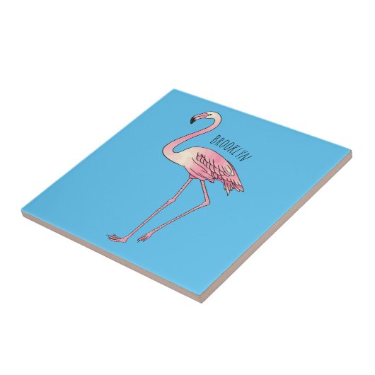 Abbildung des Flamingo-Vogel-Cartoon Fliese (Seite)