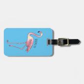 Abbildung des Flamingo-Vogel-Cartoon Gepäckanhänger (Vorderseite horizontal)