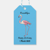 Abbildung des Flamingo-Vogel-Cartoon Geschenkanhänger (Rückseite)
