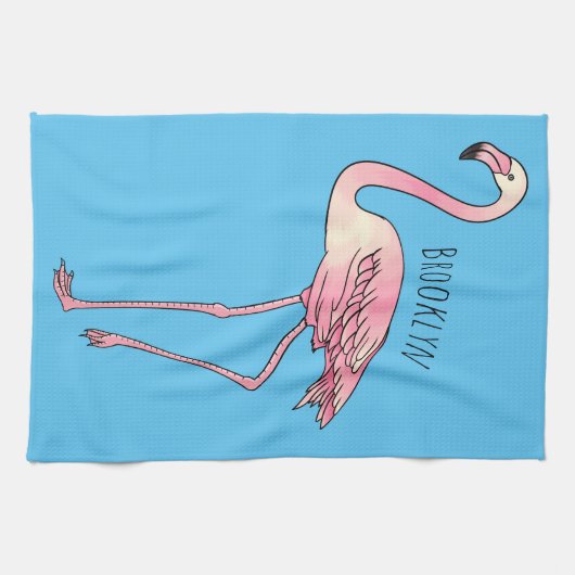 Abbildung des Flamingo-Vogel-Cartoon Geschirrtuch (Horizontal)