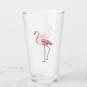 Abbildung des Flamingo-Vogel-Cartoon Glas (Rückseite)