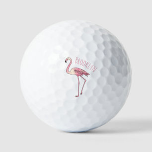 Abbildung des Flamingo-Vogel-Cartoon Golfball