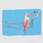 Abbildung des Flamingo-Vogel-Cartoon Golfhandtuch (Horizontal)
