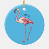 Abbildung des Flamingo-Vogel-Cartoon Keramik Ornament (Hinten)