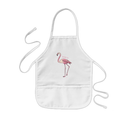 Abbildung des Flamingo-Vogel-Cartoon Kinderschürze (Vorne)