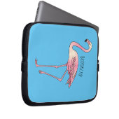 Abbildung des Flamingo-Vogel-Cartoon Laptopschutzhülle (Vorne Rechts)