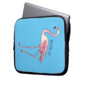 Abbildung des Flamingo-Vogel-Cartoon Laptopschutzhülle (Vorderseite Links)