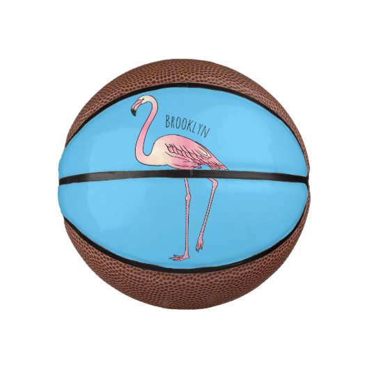 Abbildung des Flamingo-Vogel-Cartoon Mini Basketball (Vorderseite)