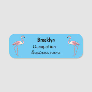 Abbildung des Flamingo-Vogel-Cartoon Namensschild