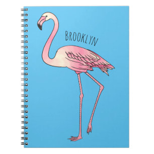 Abbildung des Flamingo-Vogel-Cartoon Notizblock
