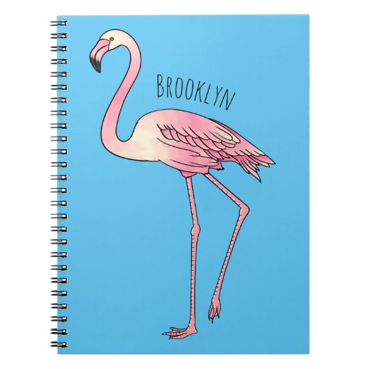 Abbildung des Flamingo-Vogel-Cartoon Notizblock (Vorderseite)