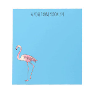 Abbildung des Flamingo-Vogel-Cartoon Notizblock
