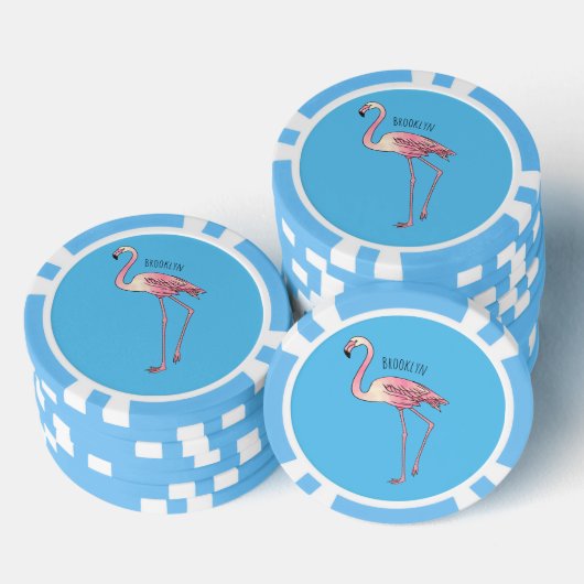 Abbildung des Flamingo-Vogel-Cartoon Pokerchips (Stapel)