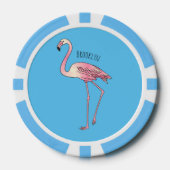 Abbildung des Flamingo-Vogel-Cartoon Pokerchips (Vorderseite)