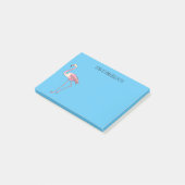 Abbildung des Flamingo-Vogel-Cartoon Post-it Klebezettel (angewinkelt)