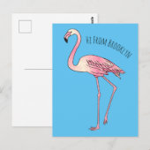 Abbildung des Flamingo-Vogel-Cartoon Postkarte (Vorne/Hinten)