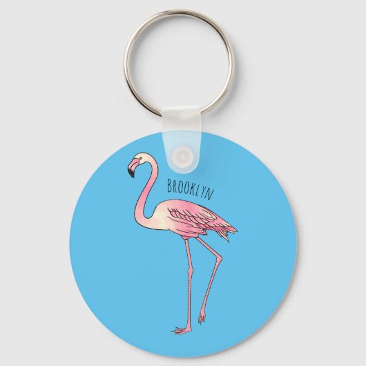 Abbildung des Flamingo-Vogel-Cartoon Schlüsselanhänger (Vorderseite)