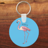 Abbildung des Flamingo-Vogel-Cartoon Schlüsselanhänger (Vorderseite)