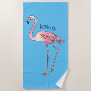 Abbildung des Flamingo-Vogel-Cartoon Strandtuch