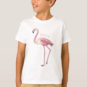 Abbildung des Flamingo-Vogel-Cartoon T-Shirt