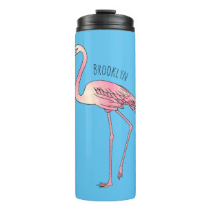 Abbildung des Flamingo-Vogel-Cartoon Thermosbecher