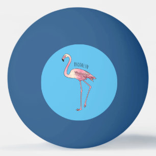 Abbildung des Flamingo-Vogel-Cartoon Tischtennisball