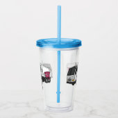 Abbildung des Garbage LKW-Cartoon Acryltrinkbecher (Rechts)