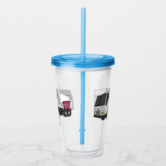 Abbildung des Garbage LKW-Cartoon Acryltrinkbecher (Rechts)