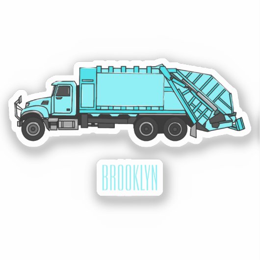Abbildung des Garbage LKW-Cartoon Aufkleber (Vorderseite)