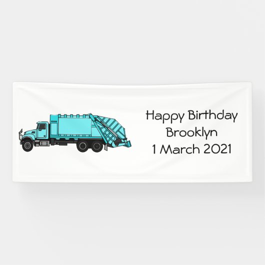 Abbildung des Garbage LKW-Cartoon Banner (Horizontal)
