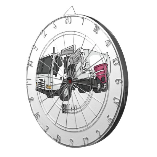 Abbildung des Garbage LKW-Cartoon Dartscheibe (Vorderseite rechts)