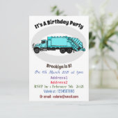 Abbildung des Garbage LKW-Cartoon Einladung (Stehend Vorderseite)