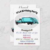 Abbildung des Garbage LKW-Cartoon Einladung (Vorne/Hinten)