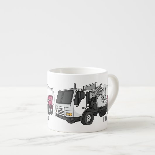 Abbildung des Garbage LKW-Cartoon Espressotasse (Vorderseite Rechts)
