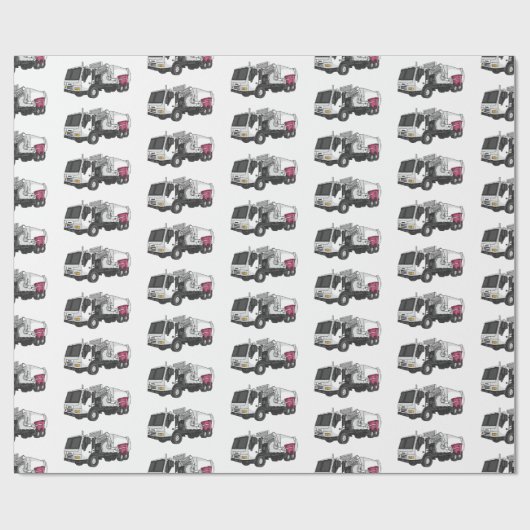 Abbildung des Garbage LKW-Cartoon Geschenkpapier (Flach)